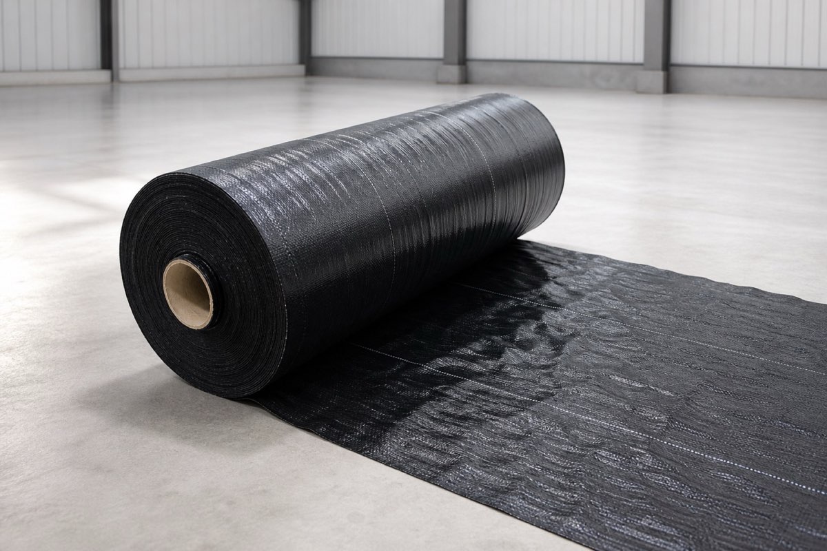 Heavy-duty black PE woven weed barrier roll